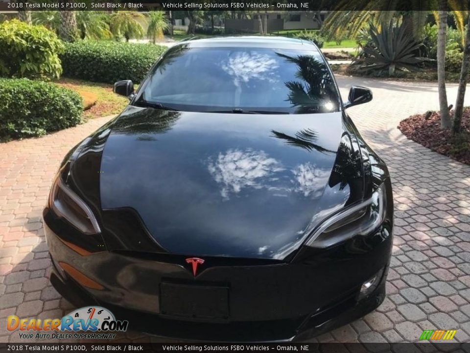 2018 Tesla Model S P100D Solid Black / Black Photo #4