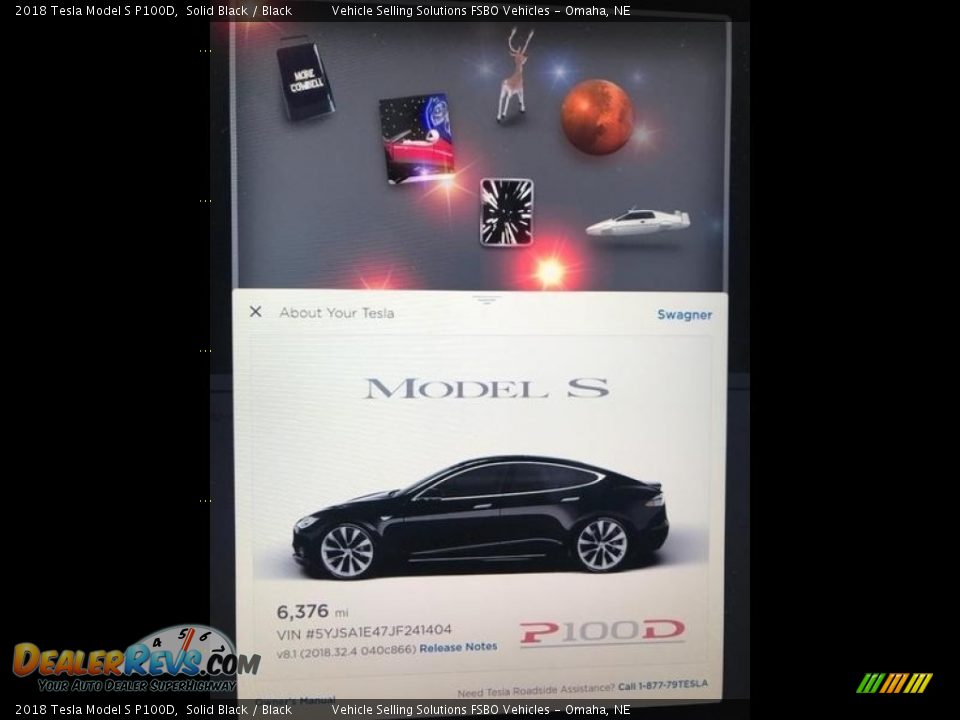 2018 Tesla Model S P100D Solid Black / Black Photo #6