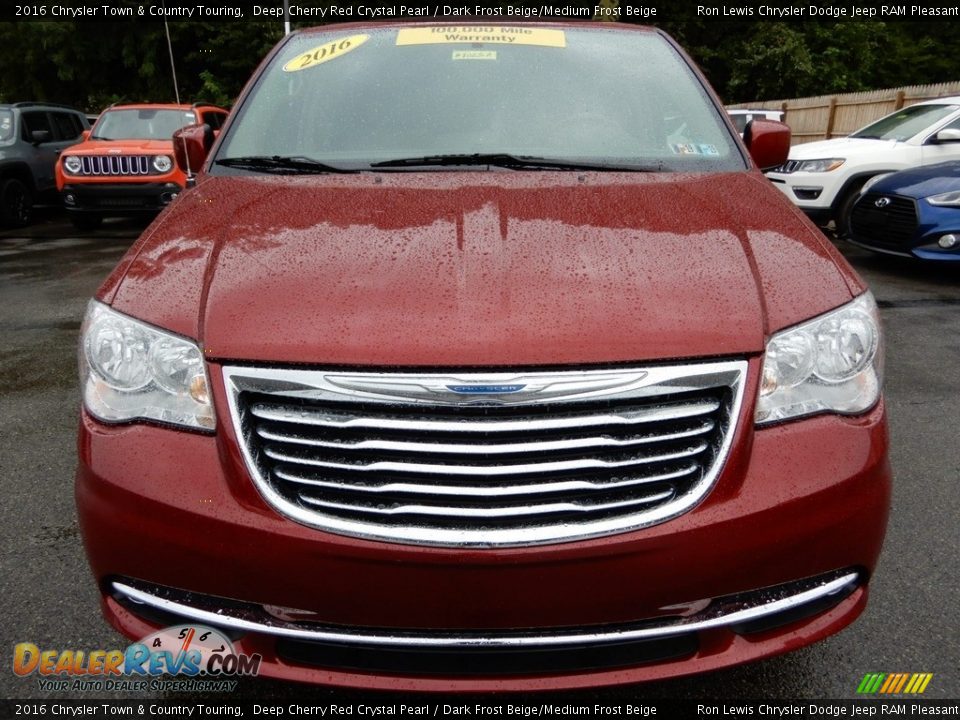 2016 Chrysler Town & Country Touring Deep Cherry Red Crystal Pearl / Dark Frost Beige/Medium Frost Beige Photo #9