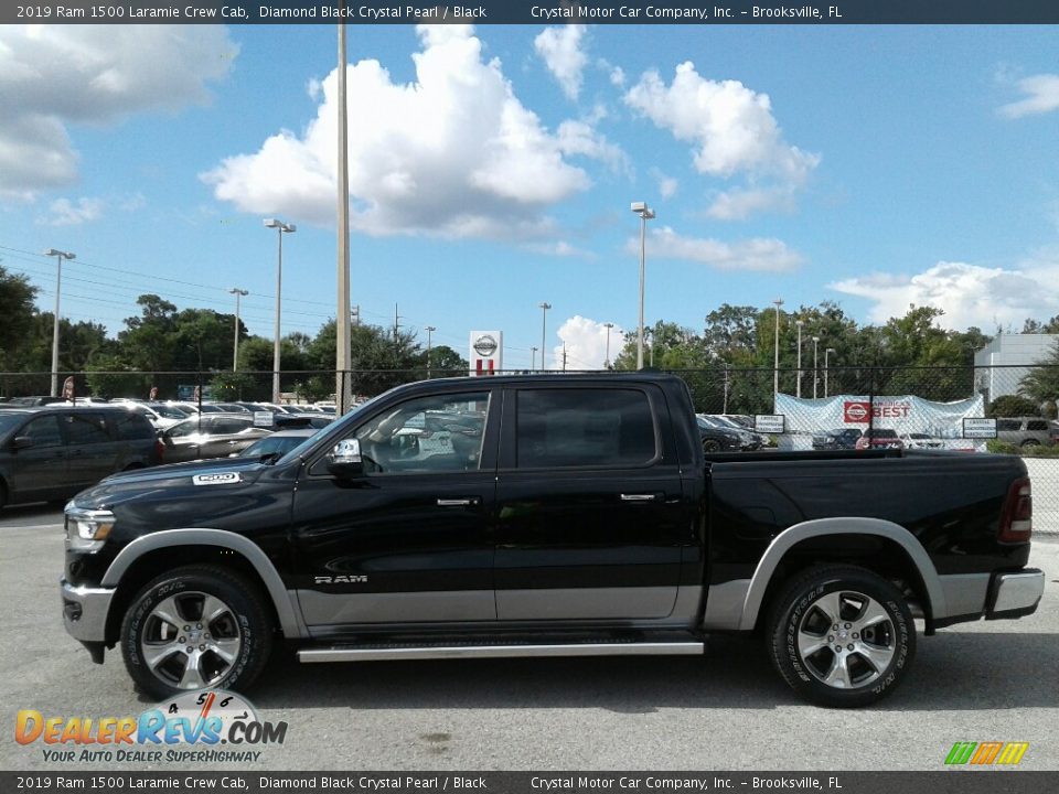2019 Ram 1500 Laramie Crew Cab Diamond Black Crystal Pearl / Black Photo #2
