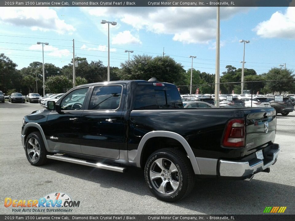 2019 Ram 1500 Laramie Crew Cab Diamond Black Crystal Pearl / Black Photo #3
