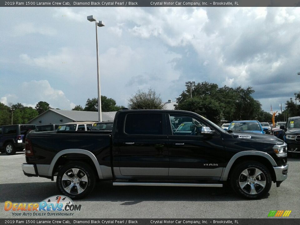 2019 Ram 1500 Laramie Crew Cab Diamond Black Crystal Pearl / Black Photo #6
