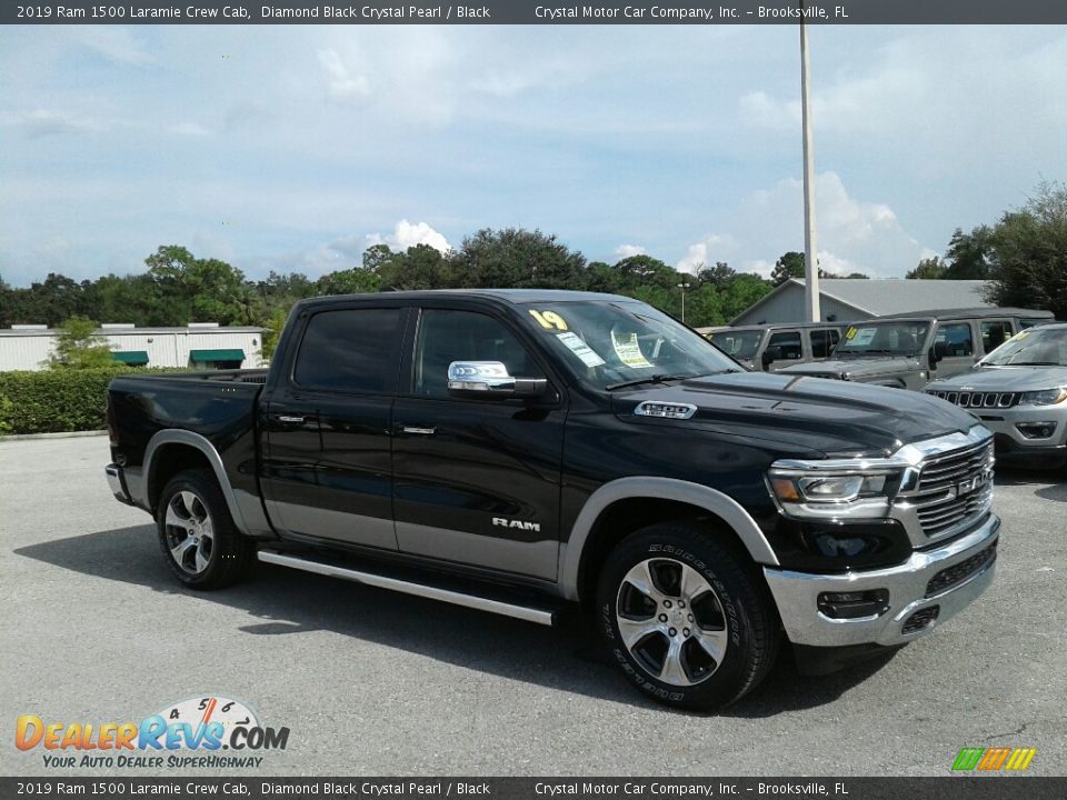 2019 Ram 1500 Laramie Crew Cab Diamond Black Crystal Pearl / Black Photo #7