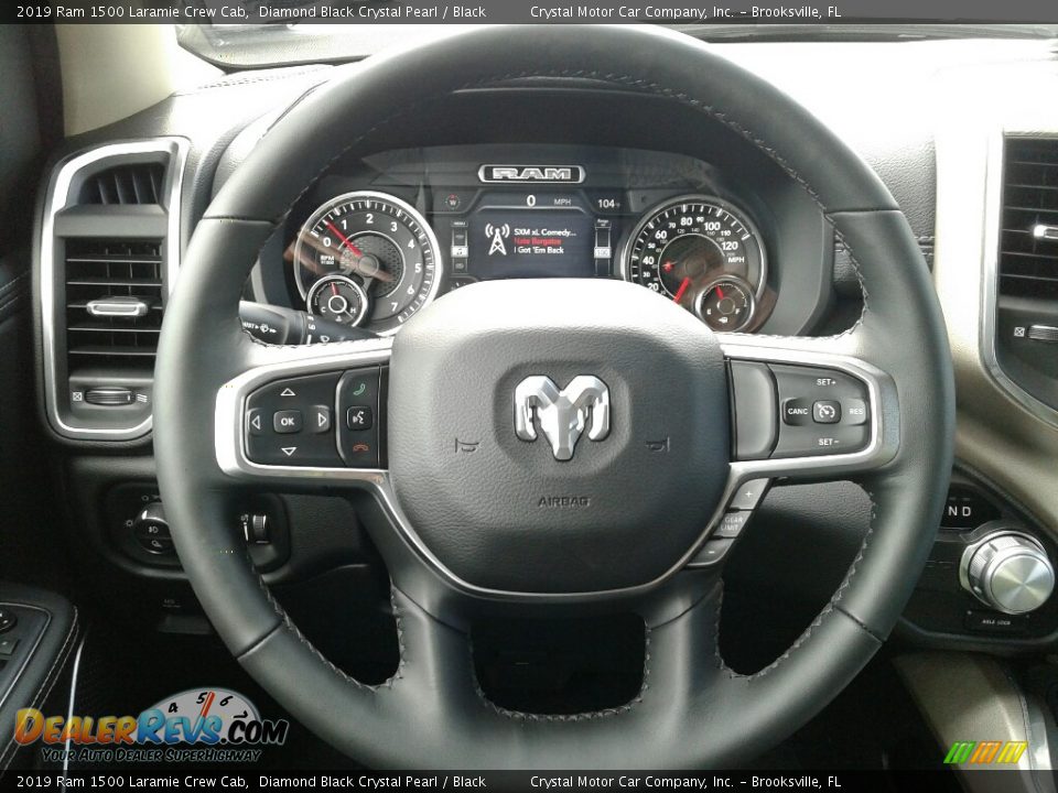 2019 Ram 1500 Laramie Crew Cab Diamond Black Crystal Pearl / Black Photo #14