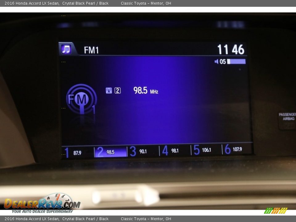 2016 Honda Accord LX Sedan Crystal Black Pearl / Black Photo #10