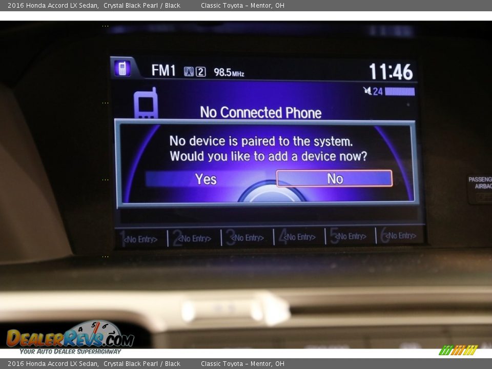 2016 Honda Accord LX Sedan Crystal Black Pearl / Black Photo #11