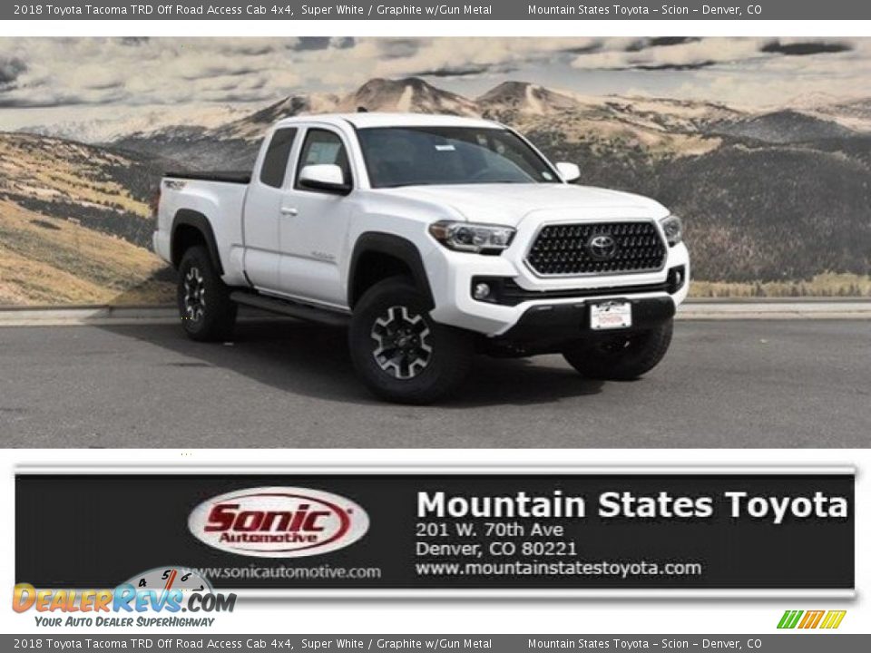 2018 Toyota Tacoma TRD Off Road Access Cab 4x4 Super White / Graphite w/Gun Metal Photo #1