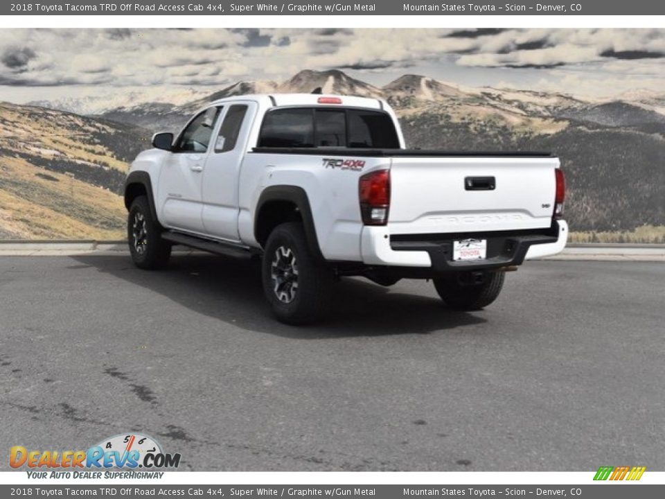 2018 Toyota Tacoma TRD Off Road Access Cab 4x4 Super White / Graphite w/Gun Metal Photo #3
