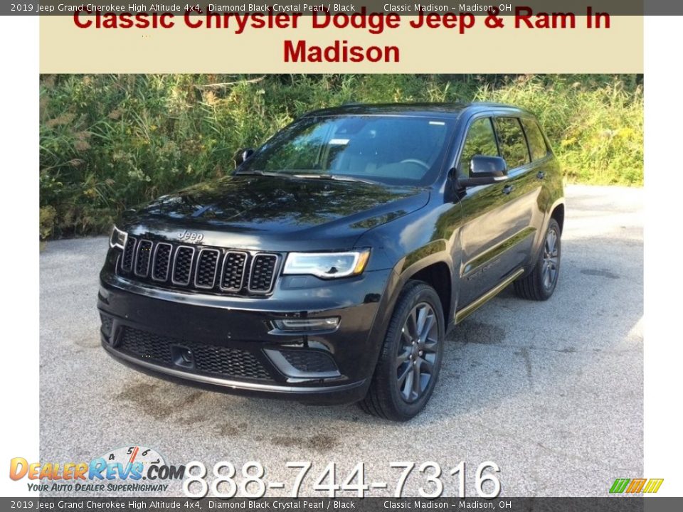 2019 Jeep Grand Cherokee High Altitude 4x4 Diamond Black Crystal Pearl / Black Photo #1