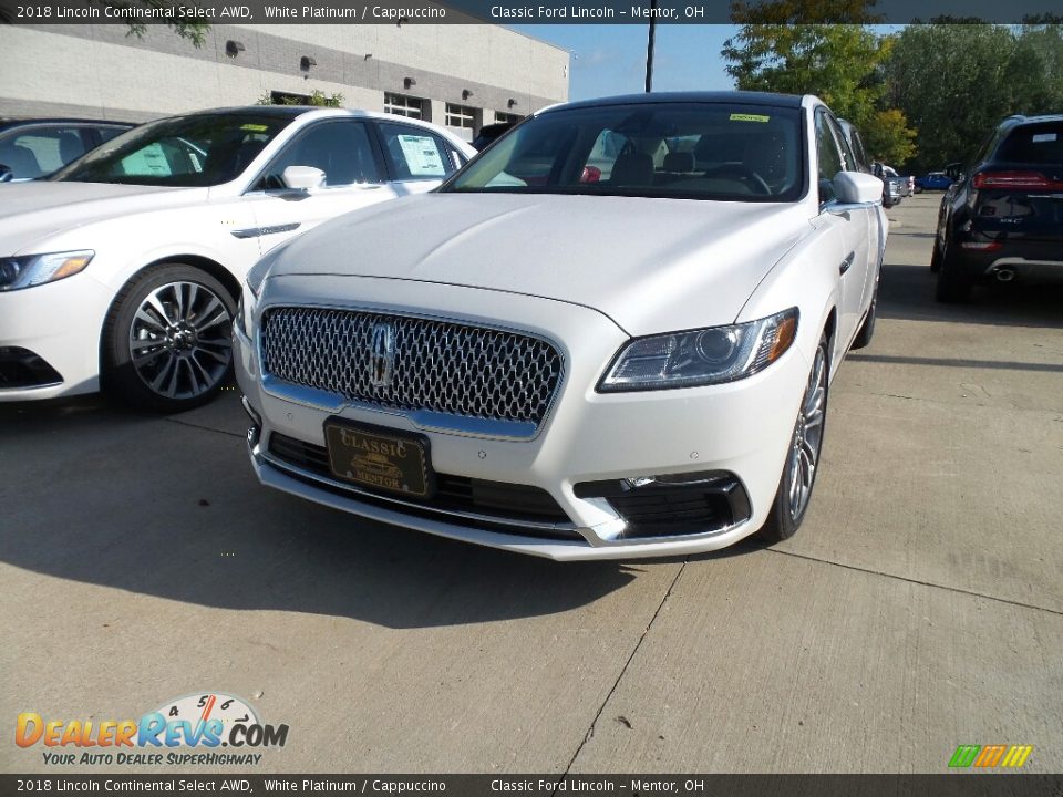 2018 Lincoln Continental Select AWD White Platinum / Cappuccino Photo #1