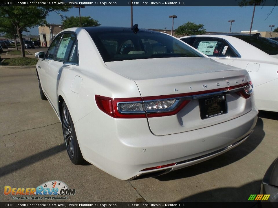 2018 Lincoln Continental Select AWD White Platinum / Cappuccino Photo #3