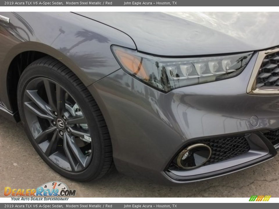 2019 Acura TLX V6 A-Spec Sedan Modern Steel Metallic / Red Photo #10