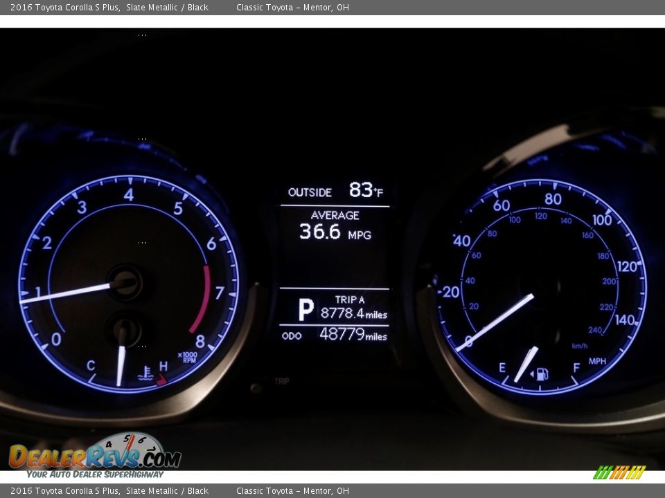 2016 Toyota Corolla S Plus Slate Metallic / Black Photo #8