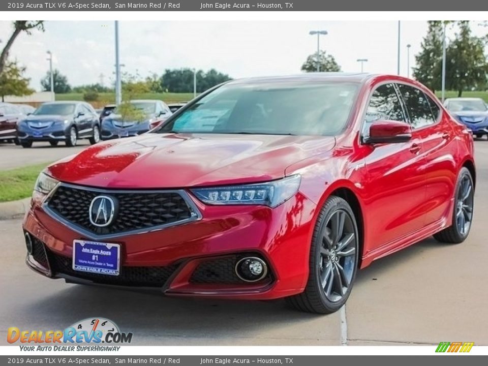 2019 Acura TLX V6 A-Spec Sedan San Marino Red / Red Photo #3