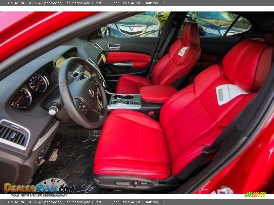 2019 Acura TLX V6 A-Spec Sedan San Marino Red / Red Photo #15