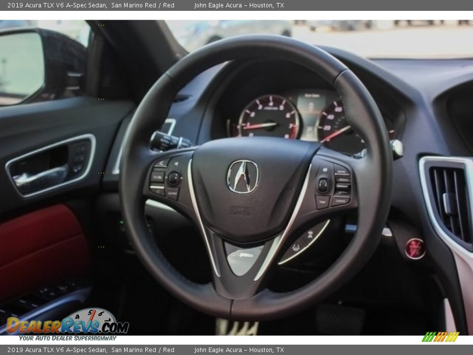 2019 Acura TLX V6 A-Spec Sedan San Marino Red / Red Photo #26
