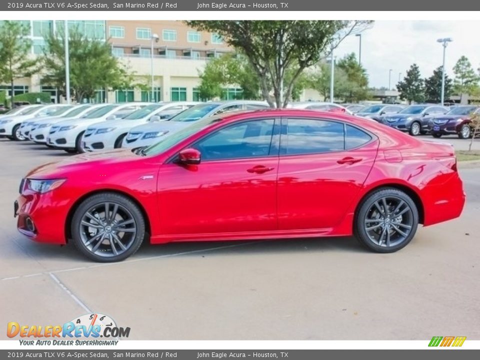 2019 Acura TLX V6 A-Spec Sedan San Marino Red / Red Photo #4
