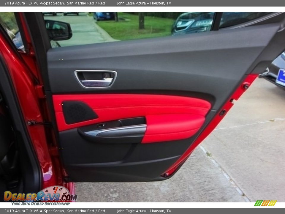 2019 Acura TLX V6 A-Spec Sedan San Marino Red / Red Photo #19