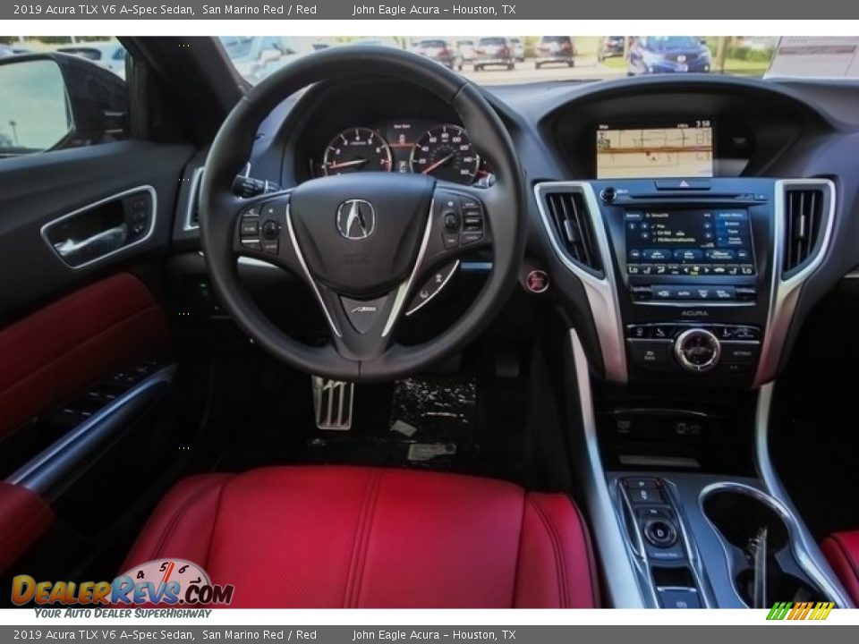 2019 Acura TLX V6 A-Spec Sedan San Marino Red / Red Photo #25