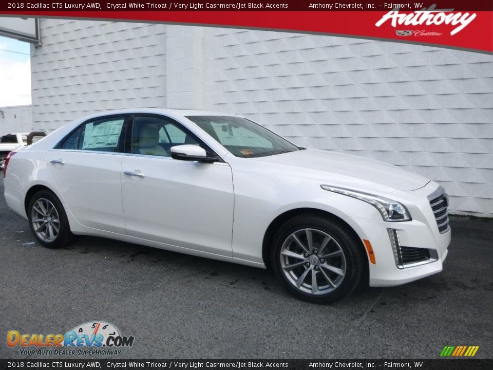 2018 Cadillac CTS Luxury AWD Crystal White Tricoat / Very Light Cashmere/Jet Black Accents Photo #1