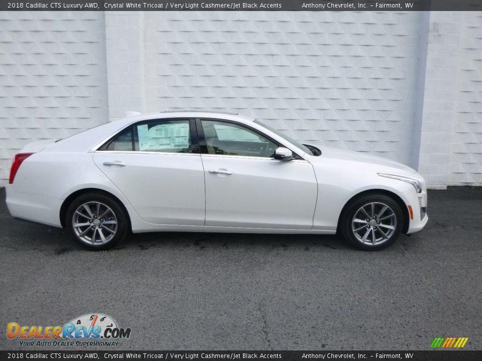 2018 Cadillac CTS Luxury AWD Crystal White Tricoat / Very Light Cashmere/Jet Black Accents Photo #4