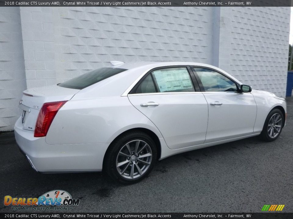 2018 Cadillac CTS Luxury AWD Crystal White Tricoat / Very Light Cashmere/Jet Black Accents Photo #5