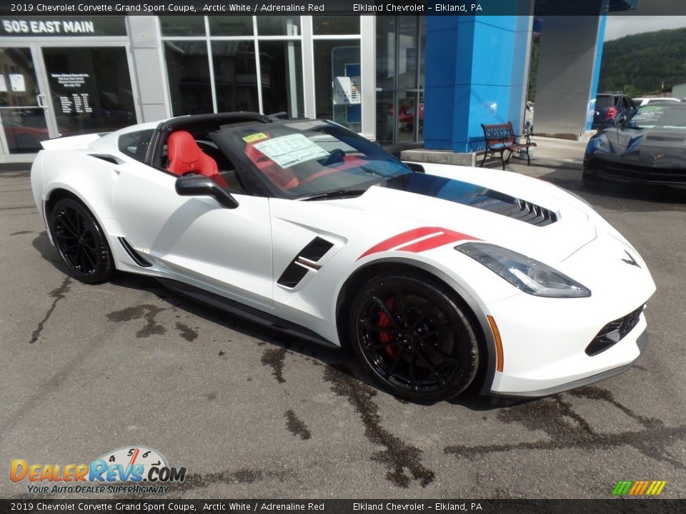 2019 Chevrolet Corvette Grand Sport Coupe Arctic White / Adrenaline Red Photo #1