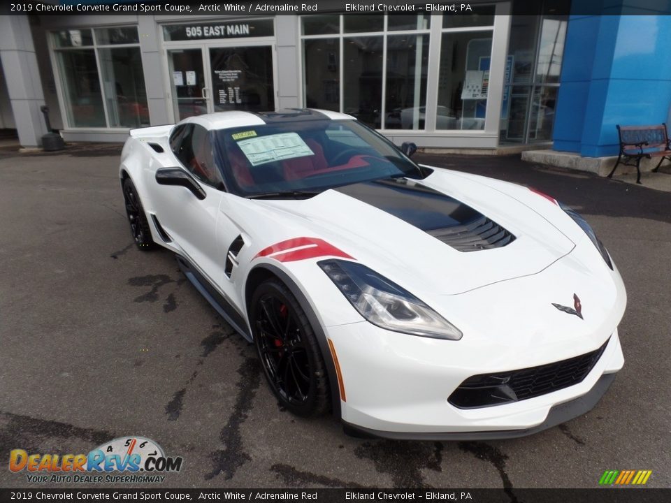 2019 Chevrolet Corvette Grand Sport Coupe Arctic White / Adrenaline Red Photo #2