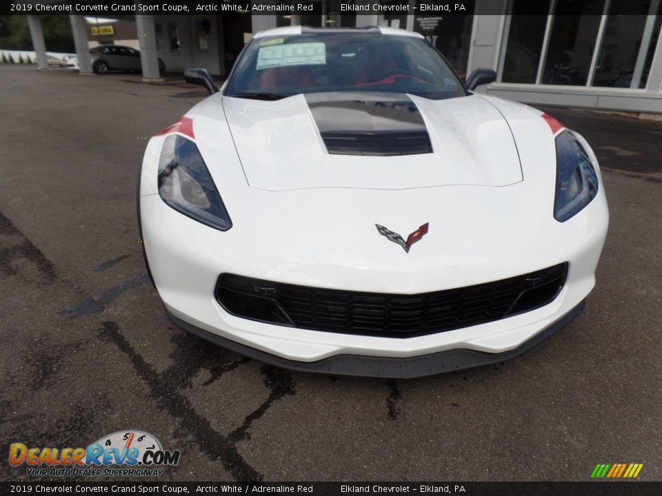 2019 Chevrolet Corvette Grand Sport Coupe Arctic White / Adrenaline Red Photo #3