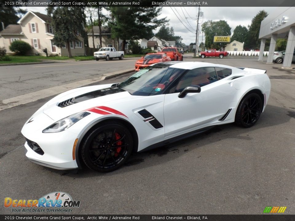 2019 Chevrolet Corvette Grand Sport Coupe Arctic White / Adrenaline Red Photo #6