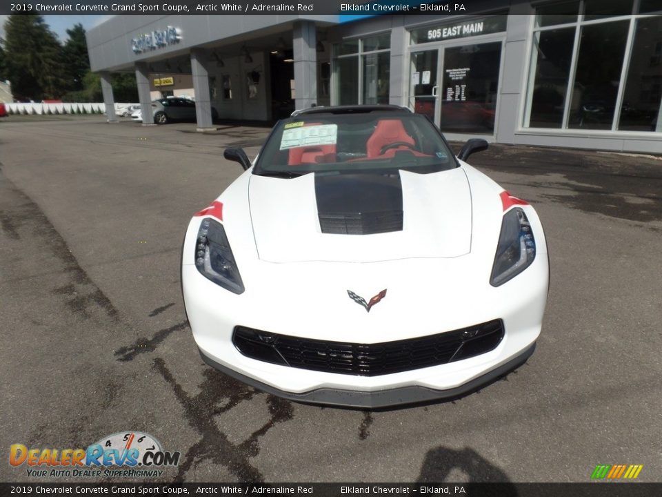 2019 Chevrolet Corvette Grand Sport Coupe Arctic White / Adrenaline Red Photo #16