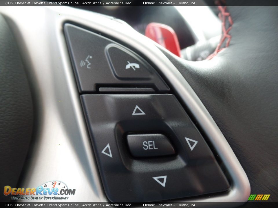 2019 Chevrolet Corvette Grand Sport Coupe Arctic White / Adrenaline Red Photo #29