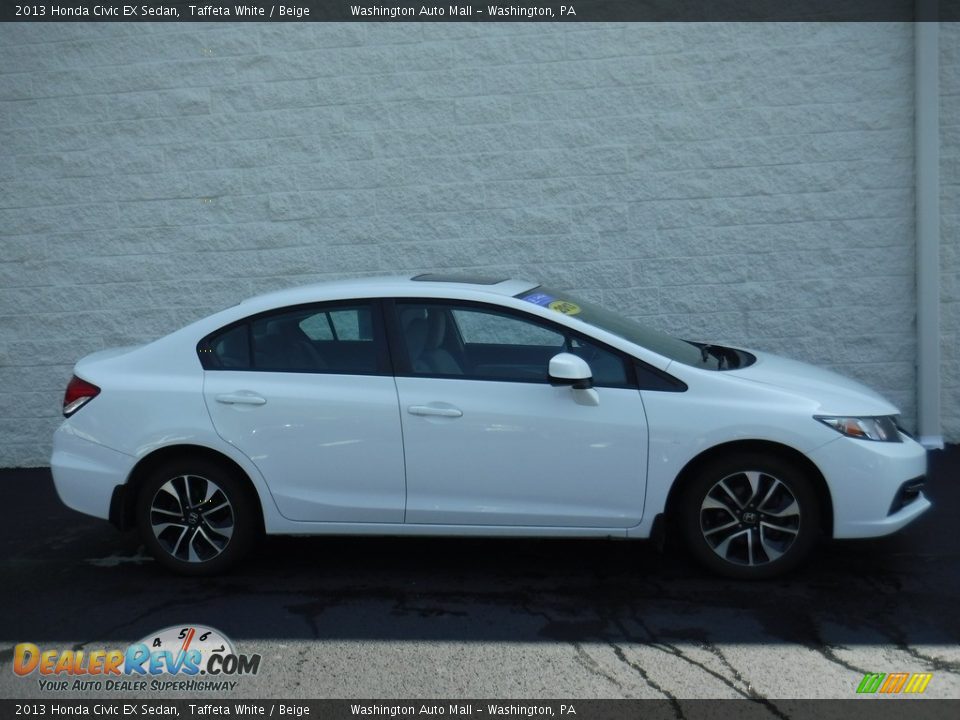 2013 Honda Civic EX Sedan Taffeta White / Beige Photo #2