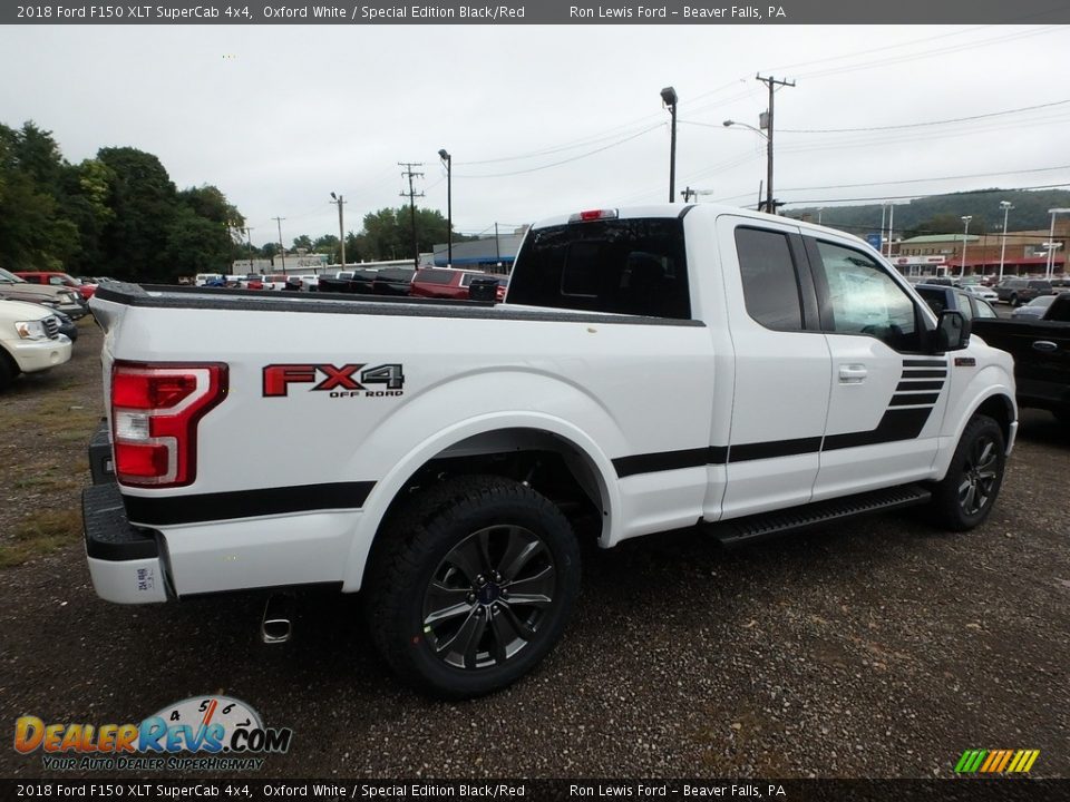 2018 Ford F150 XLT SuperCab 4x4 Oxford White / Special Edition Black/Red Photo #2