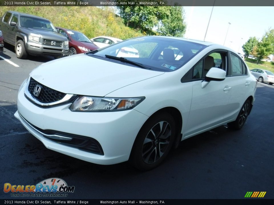 2013 Honda Civic EX Sedan Taffeta White / Beige Photo #3