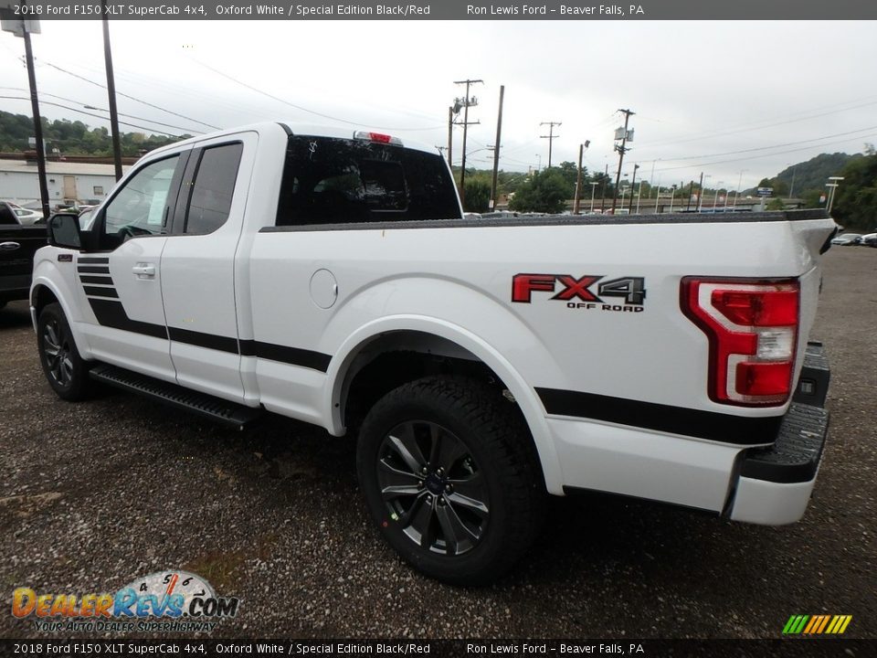 2018 Ford F150 XLT SuperCab 4x4 Oxford White / Special Edition Black/Red Photo #4