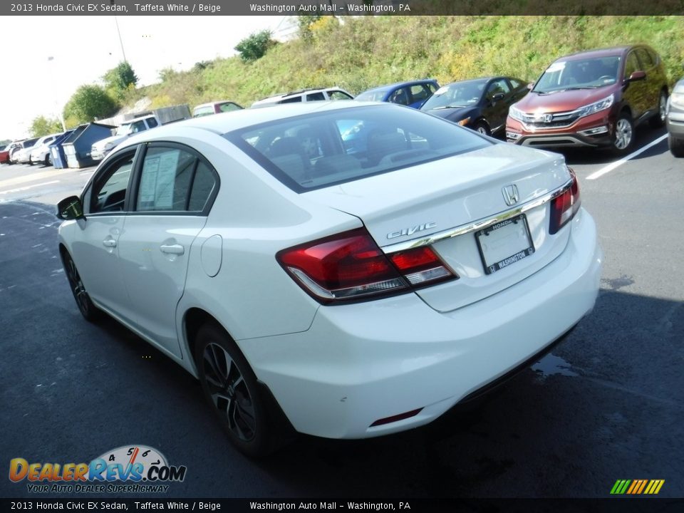 2013 Honda Civic EX Sedan Taffeta White / Beige Photo #5
