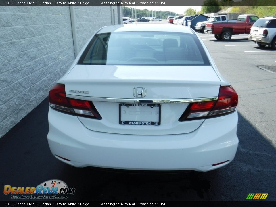 2013 Honda Civic EX Sedan Taffeta White / Beige Photo #6