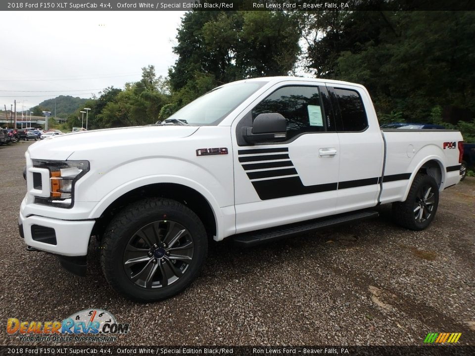 2018 Ford F150 XLT SuperCab 4x4 Oxford White / Special Edition Black/Red Photo #6