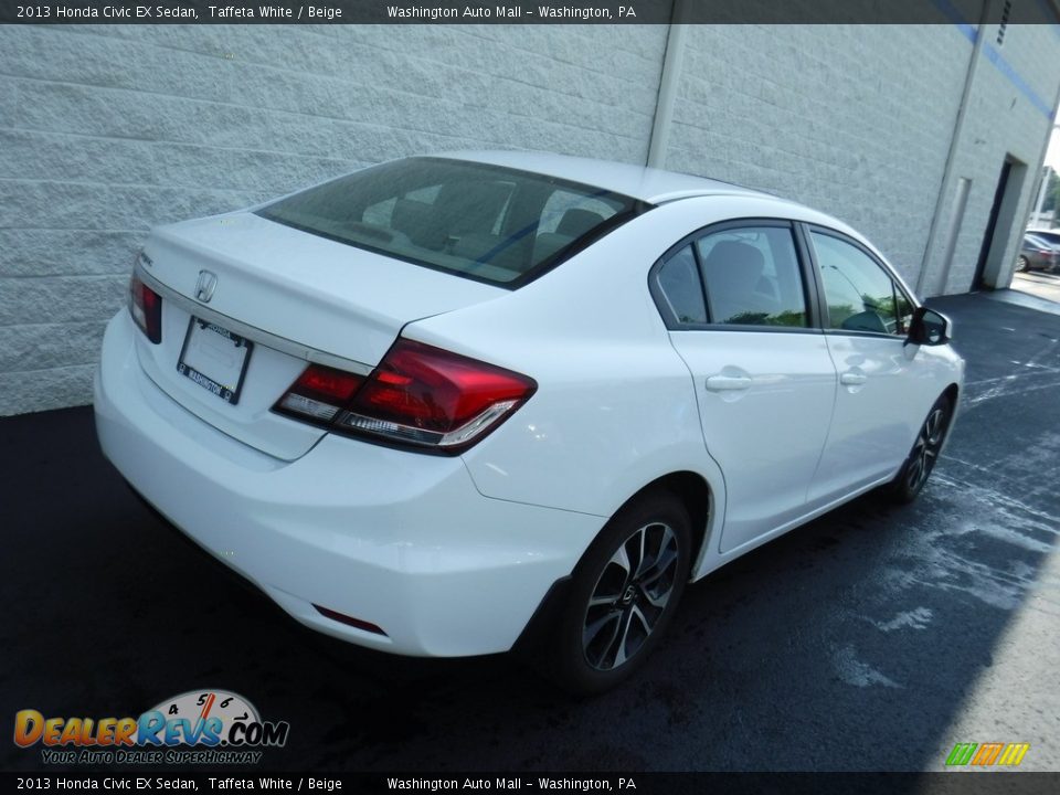 2013 Honda Civic EX Sedan Taffeta White / Beige Photo #7