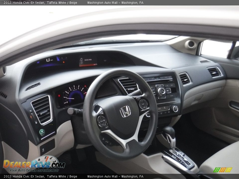2013 Honda Civic EX Sedan Taffeta White / Beige Photo #9