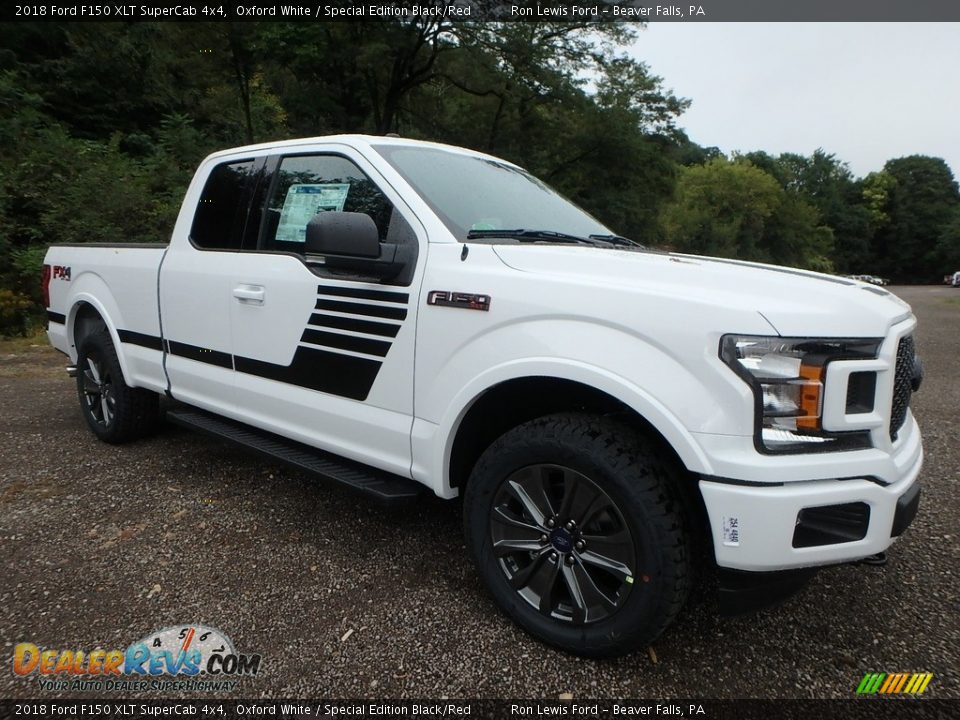 2018 Ford F150 XLT SuperCab 4x4 Oxford White / Special Edition Black/Red Photo #8