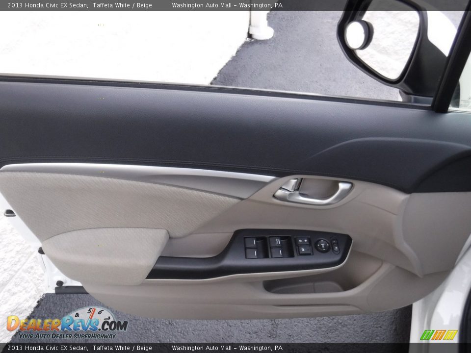 2013 Honda Civic EX Sedan Taffeta White / Beige Photo #10