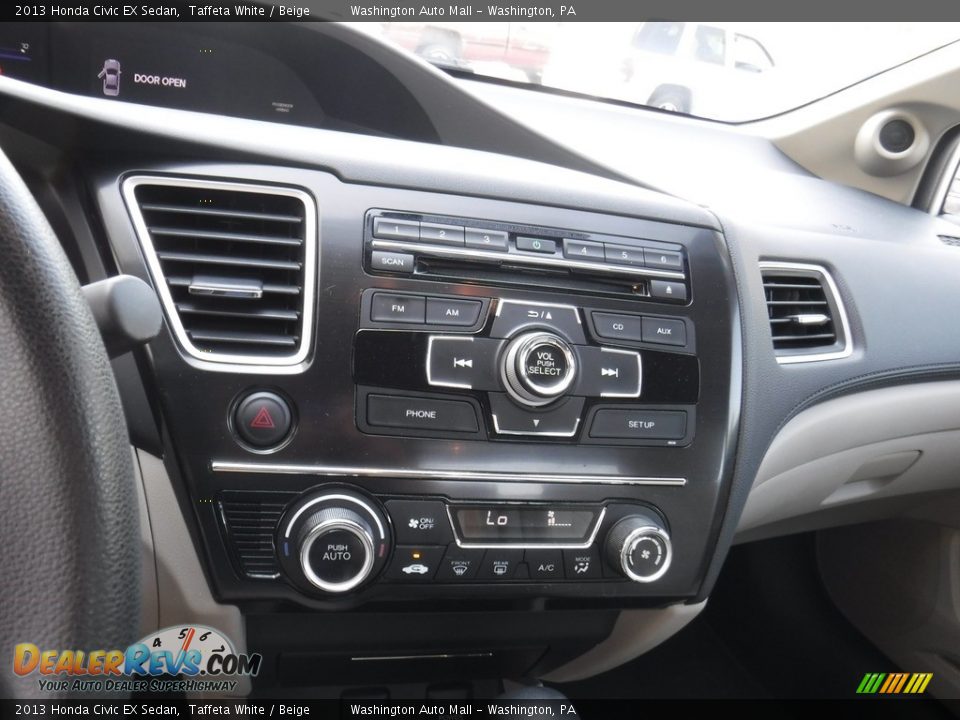 2013 Honda Civic EX Sedan Taffeta White / Beige Photo #12