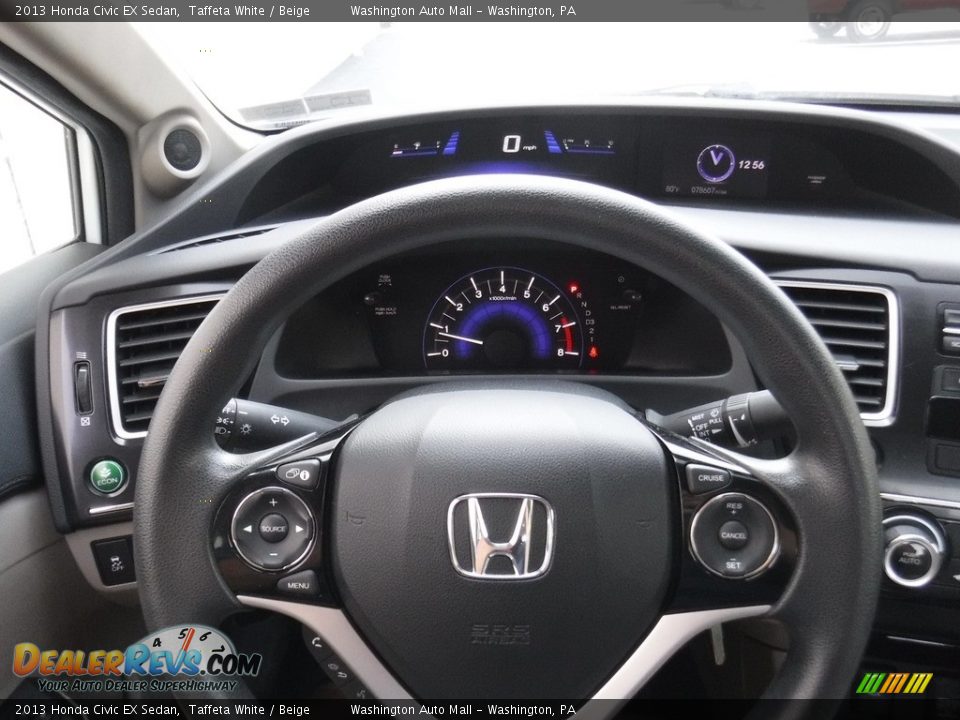 2013 Honda Civic EX Sedan Taffeta White / Beige Photo #14