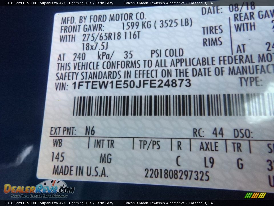2018 Ford F150 XLT SuperCrew 4x4 Lightning Blue / Earth Gray Photo #15