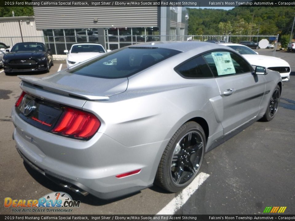 2019 Ford Mustang California Special Fastback Ingot Silver / Ebony w/Miko Suede and Red Accent Stitching Photo #2