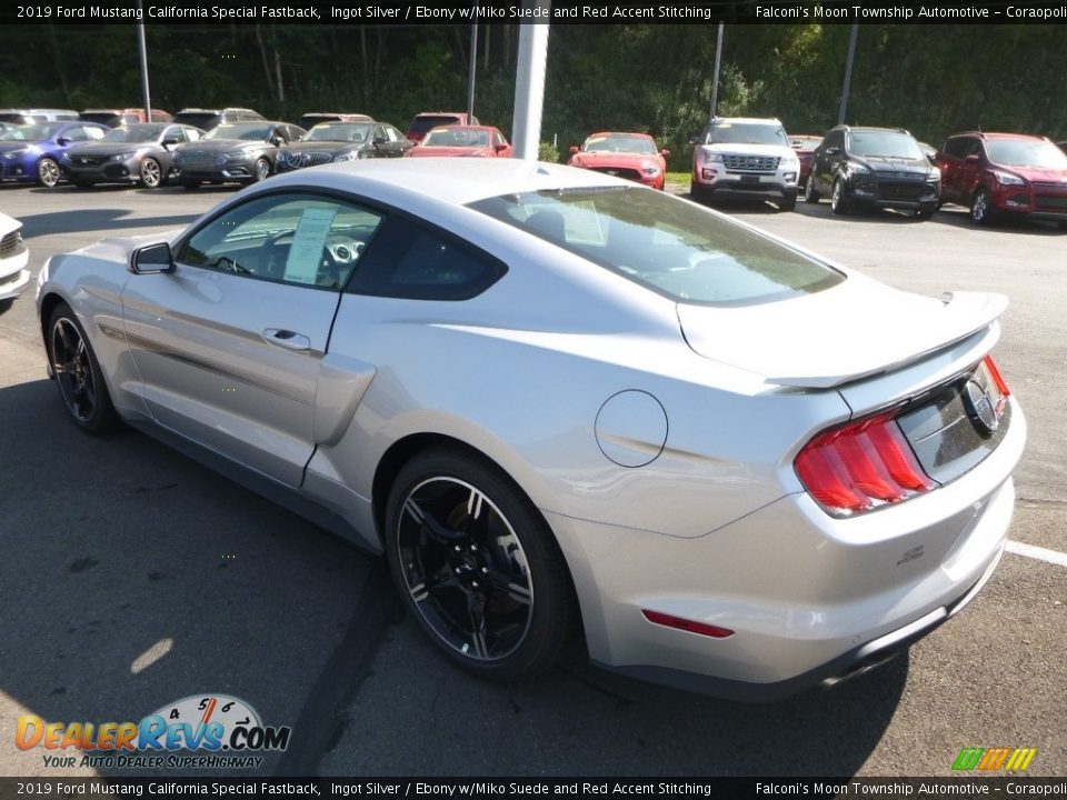 2019 Ford Mustang California Special Fastback Ingot Silver / Ebony w/Miko Suede and Red Accent Stitching Photo #6