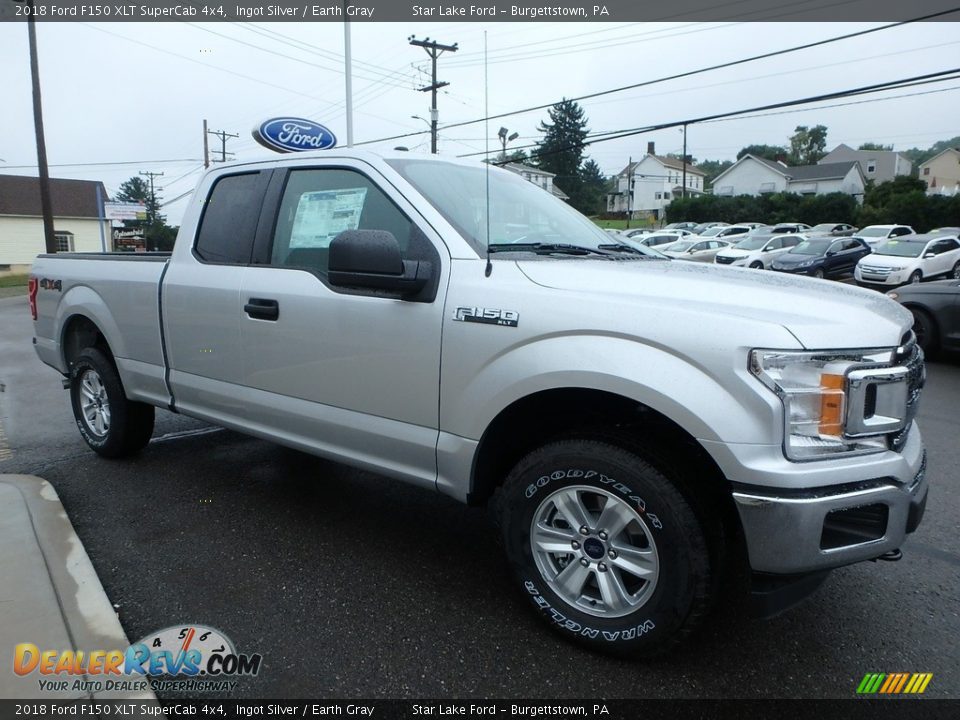 2018 Ford F150 XLT SuperCab 4x4 Ingot Silver / Earth Gray Photo #3