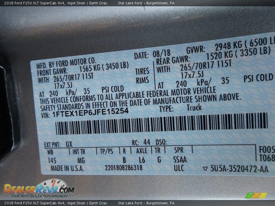 2018 Ford F150 XLT SuperCab 4x4 Ingot Silver / Earth Gray Photo #11